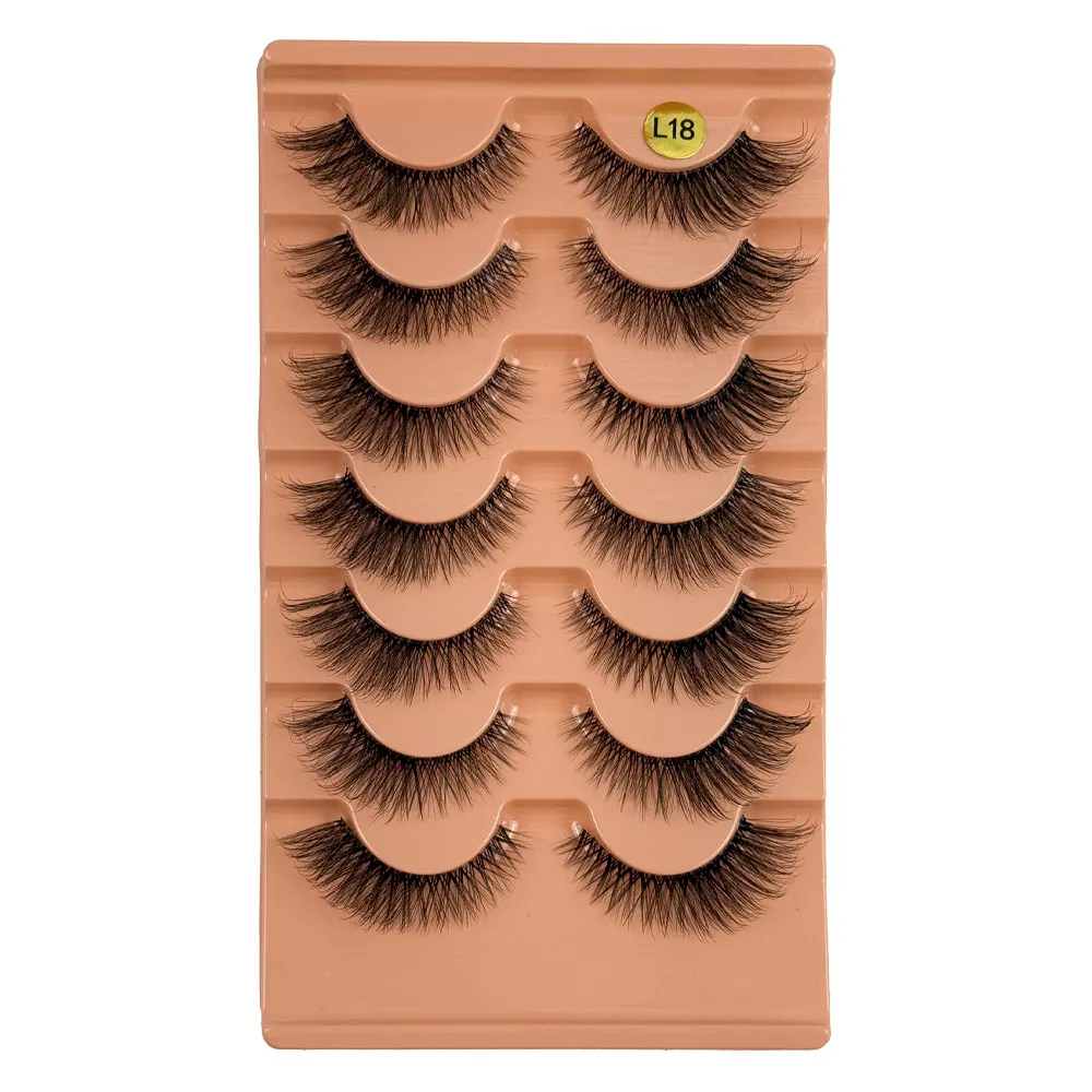 7 Pairs Fox Eye Clear Band Strip Lashes – Winged Out Lengthening False Eyelashes, Fluffy Natural Daily Glam Stage Eyelashes, Reusable Fake Eye Lashes